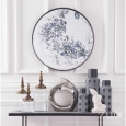 Round Mirror Antique Blue