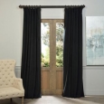 Exclusive Fabrics Signature Warm Black Velvet Blackout Curtain Panel