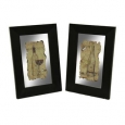 Black Frame 2 Piece Vintage Wine Wall Mirror Set