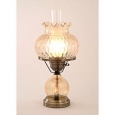 Hurricane With Rhombus Optic Amber Glass Lamp