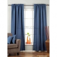 Blue Rod Pocket Matka Raw Silk Curtain / Drape - Piece - custom