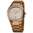 Akribos XXIV Women's Rose-Tone Swiss Quartz Stainless-Steel Crystal Bracelet Watch - Silver/White