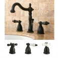 Cross Handle Oil Rubbed Bronze Widespread Bathroom Faucet