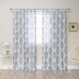 Aurora Home Medallion Print Faux Linen Curtain Panel (Pair) - 50 x 84