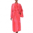 Handmade Women's Rayon 'Kissed By Crimson' Batik Robe (Indonesia)