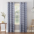 Sun Zero Clarke Geometric Print Textured Thermal Insulated Grommet Curtain Panel