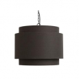 Round Dark Grey Fabric Pendant Lamp Shade