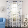 Butterflies Semi-sheer 84-inch Tailored Window Curtain Panel