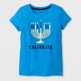 Girls' Hanukkah Celebrate T-Shirt - Cat & Jack Blue XL(14-16)