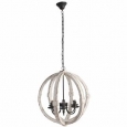 Benzara Elegantly Framed Calder White Finish Pine Wood 6-light Chandelier