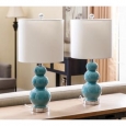 Abbyson Camden Gourd Turkish Blue Table Lamp (Set of 2)