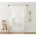 No. 918 Alison Priscilla Ruffled Floral Lace Sheer Priscilla 5-piece Curtain Set