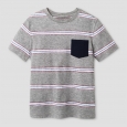 Boys' Stripe Printed Pocket T-Shirt Cat & Jack - Navy Voyage L, Blue