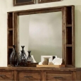 Benzara Baddock Transitional-style Antique-oak-finished Wood and Glass Square Mirror