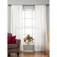 White Tab Top Velvet Curtain / Drape / Panel - Piece