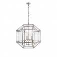 Gordon Collection Polished Nickel-finished Metal/Glass LED 6-sided Chandelier