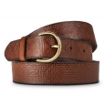 Merona Women's Solid Belt with Gold Buckle - Dark Brown M