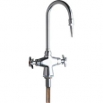 Chicago Faucets 929 Single Hole Lab Faucet with Cross Handles and High Arch Vacuum Breaker Spout