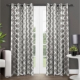 ATI Home Modo Metallic Print Grommet Top Curtain Panel Pair (As Is Item)