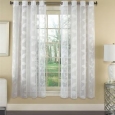 Avery Semi-sheer Faux Linen Grommet Window Curtain Panel