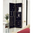 Black Over-the-Door Mirrored Jewelry Armoire