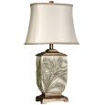 Bellevue Leaf-embossed Brasstone Table Lamp