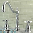 Victorian Cross-Handles Widespread Bathroom Faucet