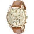 Michael Kors Men's MK8447 Lexington Chronograph Gold Dial Brown Leather Watch