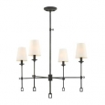 Savoy House Lorainne Oxidized Black Finish 4-light Chandelier With Fabric Shades