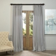 Exclusive Fabrics Silver Vintage Faux Textured Dupioni Silk Curtain Panel