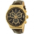 Swatch Men's Chrono YVG401 Brown Leather Swiss Quartz Fashion Watch
