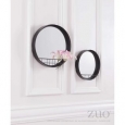 Round Mirror Shelf Lg Antique Black