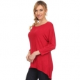 Women's Solid Rayon and Spandex Dolman Top