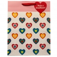 Valentine's Day International Greetings Hearts Gift Bag, Multi-Colored
