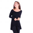 Simply Ravishing Women's Solid Hi-Low Long Sleeve Dolman Tunic Top