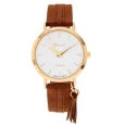 Geneva Platinum Women's Round Face Faux Leather Strap Watch