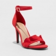 A Day Women's Sandi Ruffle Heel Sandal Pumps - Red - Size:8