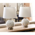 Abbyson Mother Of Pearl Mini Round Table Lamp (Set of 2)