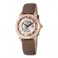 Stuhrling Original Women's 'Winchester' Automatic Brown Satin Leather Strap Watch