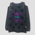 Girls' Star Wars Forces Of Destiny Cold Shoulder Pullover Sweater - Charcoal Hea