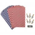 6ct Blue & Red Striped Favor Bag - Spritz, Multi-Colored