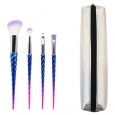 Makeup Brushes Everyday Set Make Up Unicorn Handles 4 Brushes With Case