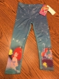 Disney Princess Toddler Girl Little Mermaid Leggings Size 2t -