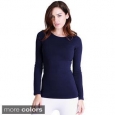 Nikibiki Women's Seamless Long-Sleeve Crew Neck Top