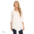 Women's Solid Button Trim Detail Tunic