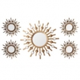 Two-tone Bronze Burst Wall Mirrors (Set of 5)