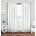 Duck River Anchor Ahoy Metallic Silver-tone Pole-top Curtain Panel Pair