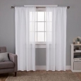 ATI Home Santos Embellished Linen Sheer Rod Pocket Curtain Panel Pair