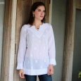 Handmade Cotton 'Florid Fantasia' Tunic (India)