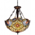 Chloe Tiffany Style Floral Design 3-light Inverted Pendant